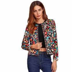 ChaquetasChaqueta elegante con estampado floral