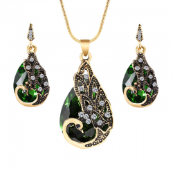 Conjuntos de joyasPendientes & collar con pavo real cristal - conjunto de joyas