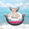 NataciónTiburón de dibujos animados - anillo de baño de bebé hinchable - asiento con mango