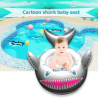 NataciónTiburón de dibujos animados - anillo de baño de bebé hinchable - asiento con mango