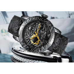 RelojesReloj impermeable de lujo con escultura de dragón