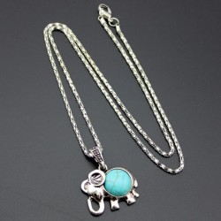 Conjuntos de joyasCollar & pendientes con el elefante azul antiguo - conjunto de joyas