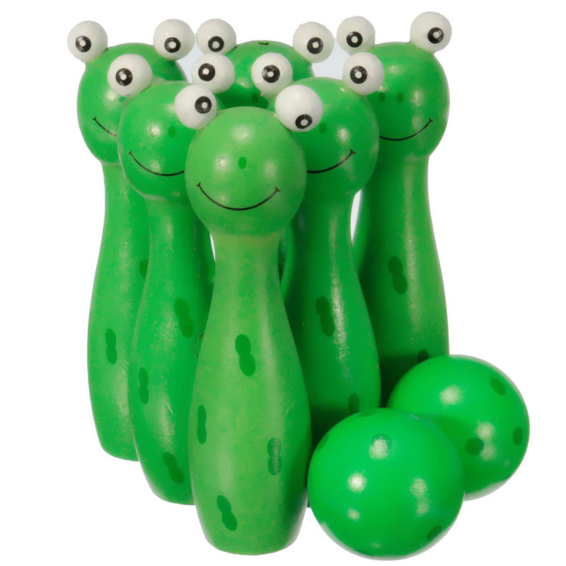Bebé y niñosBolos de madera con bolas con forma animal - juguete