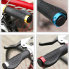BicicletaCaucho antideslizante - empuñaduras de manillar - para bicicleta MTB - extremos de cierre - 2 piezas