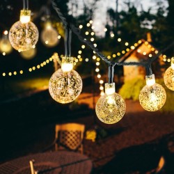 NavidadBolas de cristal LED solar - luces de Navidad impermeables