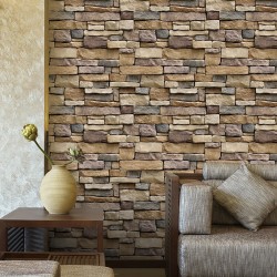 3D brick stone - rustic wallpaper - self-adhesive sticker- removableWall stickers