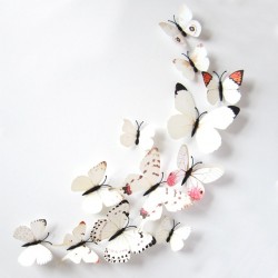 3D butterflies wall stickers - fridge magnets - 12 piecesWall stickers