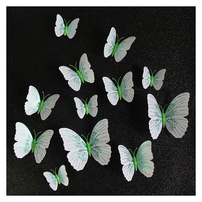 Pegatinas de paredmariposa 3D - pegatina de pared con imán 12 piezas Pegatinas de paredmariposa 3D - pegatina de pared con imán 12 piezas