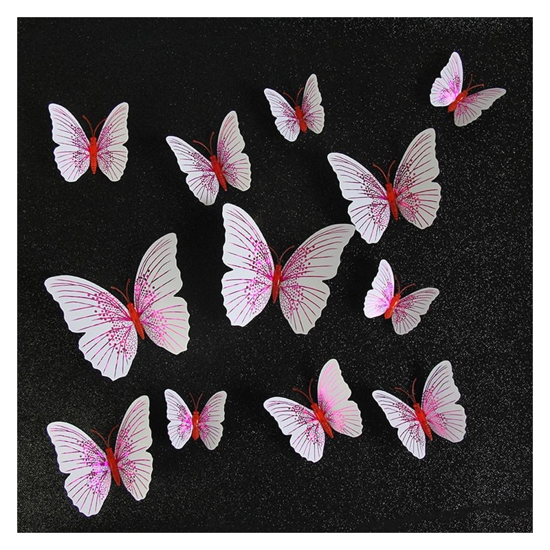Pegatinas de paredmariposa 3D - pegatina de pared con imán 12 piezas Pegatinas de paredmariposa 3D - pegatina de pared con imán 12 piezas