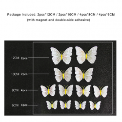 3D butterfly - wall sticker with magnet 12 piecesWall stickers