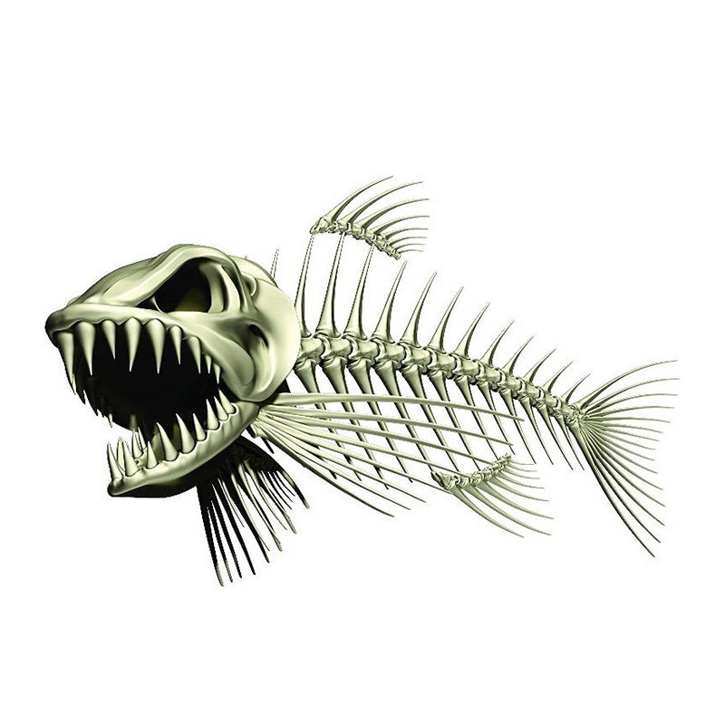 Pegatinas3D pescado esqueleto - coche & motocicleta pegatina 13 * 85cm