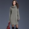 PlusSuéter de punto largo con cuello de tortuga - vestido de invierno
