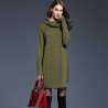 PlusSuéter de punto largo con cuello de tortuga - vestido de invierno