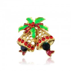 NavidadBroche de cristal de Navidad con campana jingle