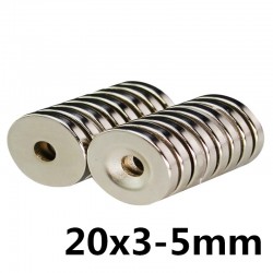 N35Imán de neodimio N35 - anillo redondo súper fuerte 20 * 3 * 5mm 10 piezas