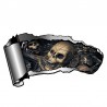 PegatinasMetal desgarrado 3D con cráneo - pegatina de vinilo 13 * 7.1cm