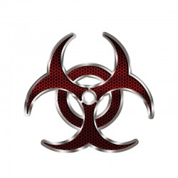 PegatinasHex rojo Biohazard - pegatina de vinilo 12 * 12cm