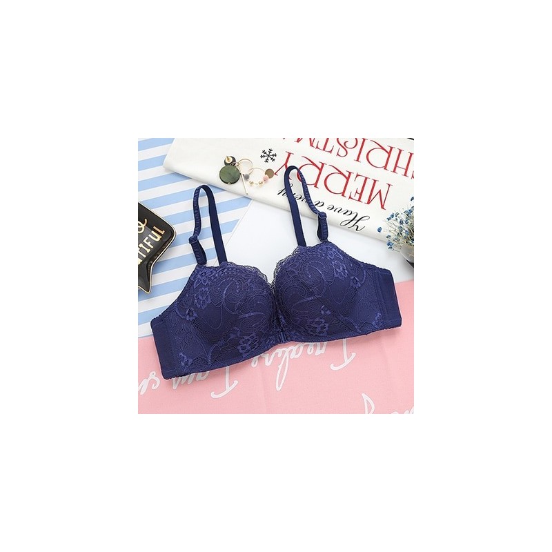Floral bra - front closure - push up - wirelessLingerie