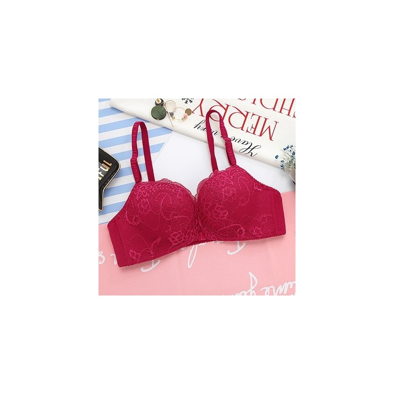 Floral bra - front closure - push up - wirelessLingerie