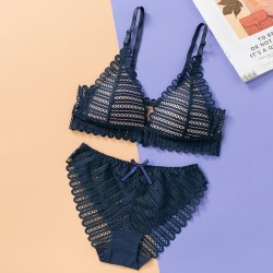 Lenceríasujetador de encaje sexy & bragas - ropa interior sin costura - conjunto