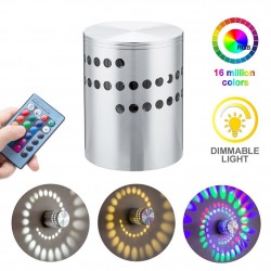 LED wall light with spiral hole - RGB - remote controller