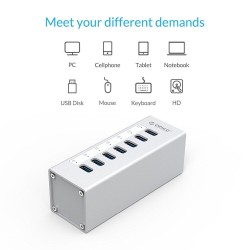 Orico A3H7 A3H10 A3H4 - aluminum high-speed splitter - 7-port - USB 3.0Hubs