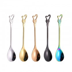 Heart & flower shape stainless steel spoon for tea & dessertsCutlery