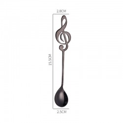 Cubiertoscuchara decorativa con nota musical para té & café & postres - acero inoxidable