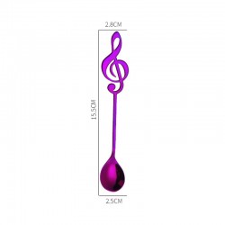 Cubiertoscuchara decorativa con nota musical para té & café & postres - acero inoxidable