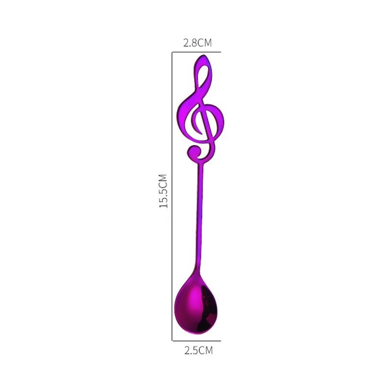 Cubiertoscuchara decorativa con nota musical para té & café & postres - acero inoxidable