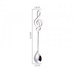 Cubiertoscuchara decorativa con nota musical para té & café & postres - acero inoxidable
