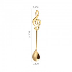 Cubiertoscuchara decorativa con nota musical para té & café & postres - acero inoxidable