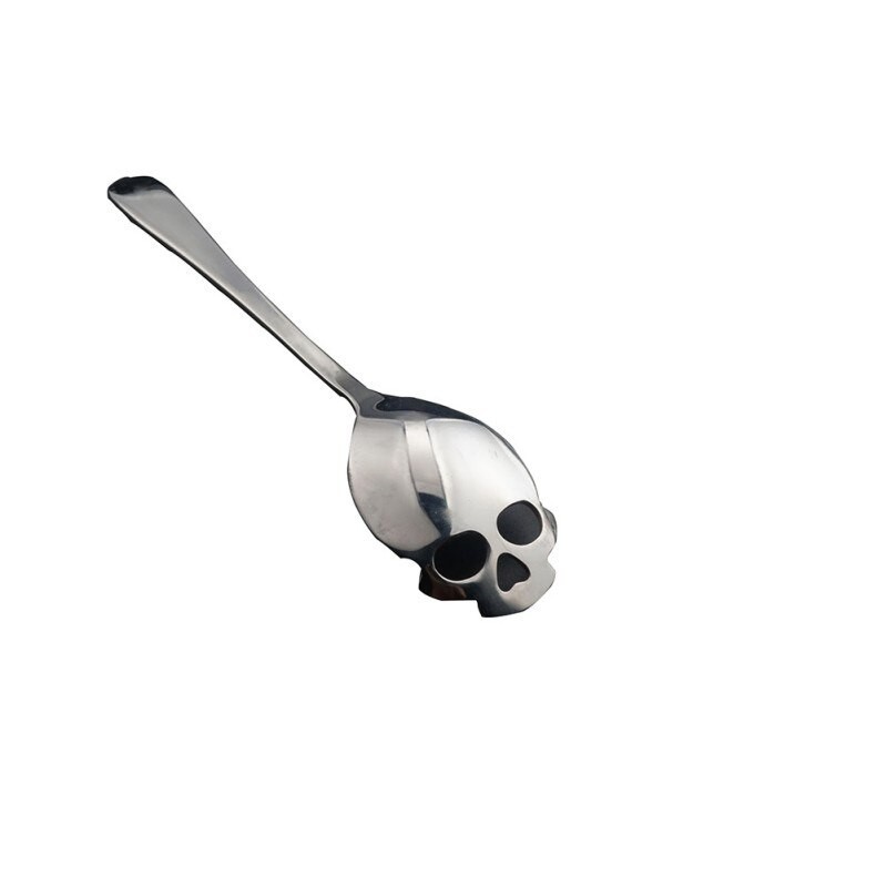Cubiertoscucharada de acero inoxidable en forma de cráneo para té & café & postres
