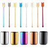 Stainless steel cocktail forks with a storage cup 9 pieces setCutlery