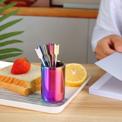 Stainless steel cocktail forks with a storage cup 9 pieces setCutlery