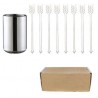 Stainless steel cocktail forks with a storage cup 9 pieces setCutlery