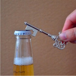 Key shaped bottle opener with keyringBar supply
