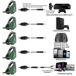 Auricularesauriculares de juego de 3,5 mm - auriculares con micrófono & luz LED