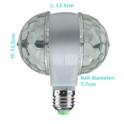 Iluminación de escenarios y eventos6W LED E27 luz RGB - bombilla giratoria con doble cabeza - etapa & lámpara disco