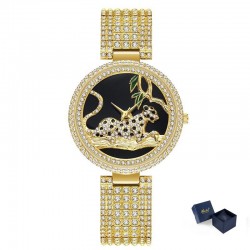 Luxury fashion gold watch with leopard & diamondsWatches