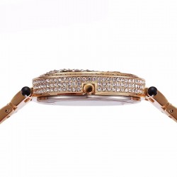 Luxury gold quartz watch with diamonds & leopardWatches