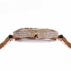 RelojesReloj de cuarzo de oro de lujo con diamantes & leopardo