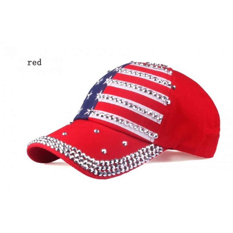 Sombreros / gorrasGorra de béisbol con puntas de metal de la bandera de Estados Unidos - unisex