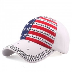 Sombreros / gorrasGorra de béisbol con puntas de metal de la bandera de Estados Unidos - unisex