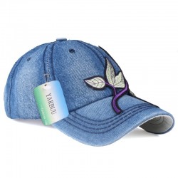 Jeans baseball cap with red roseHats & Caps