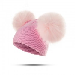 Gorras y sombrerossombrero de invierno para niños con pom fur