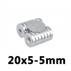 N35Anillo de imán de neodimio N35 - 20 * 5 - agujero de 5 mm - 5 piezas