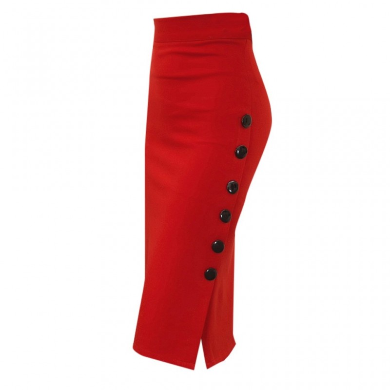 VestidosFalda lápiz casual con botones - alta cintura VestidosFalda lápiz casual con botones - alta cintura