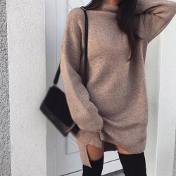 VestidosOtoño - invierno suéter suelto - mini vestido