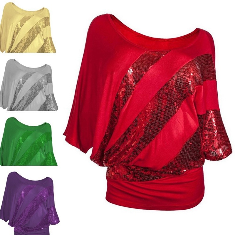 Shiny sequin shirt - short sleeve topBlouses & shirts